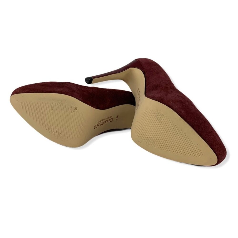 Charles by Charles David Women's High Heel Slip-On Pumps Wine Red Size 6 W - Picture 8 of 9